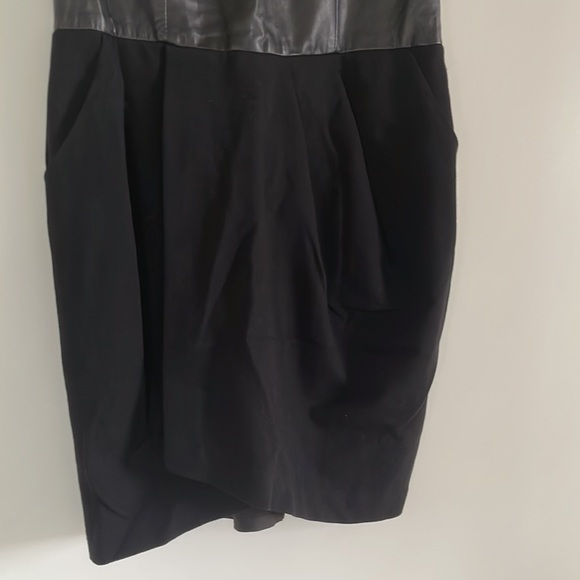 Judith & Charles Leather Top/Stretch Skirt Mini Dress Size 12 Black - Picture 5 of 5